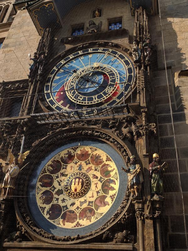 Prague astronomical clock in the city center