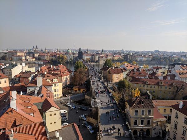 Prague view from Malostranska tower